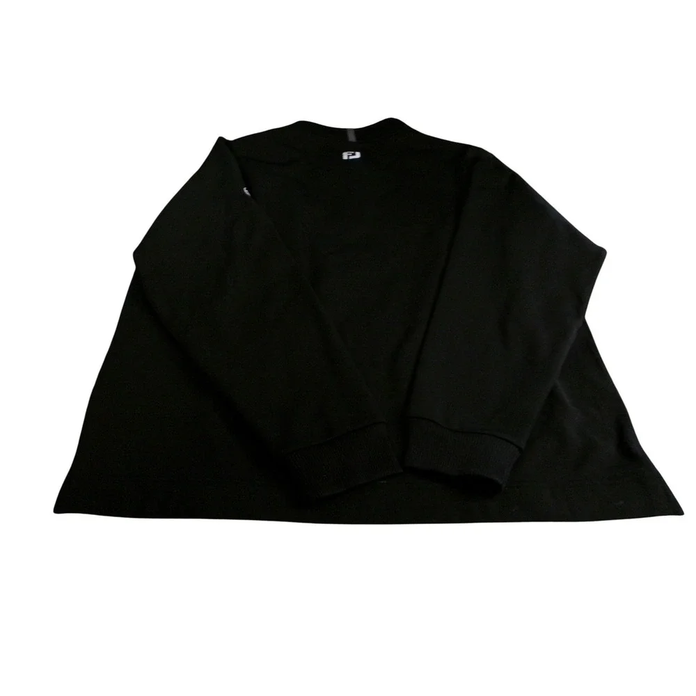 FootJoy Mens Quarter Zip Pullover Black Gray Golf Jacket 25155 Medium BKE‎ Logo